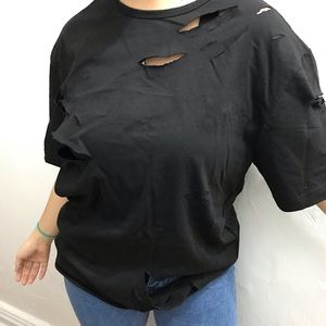 Distressed black shirt